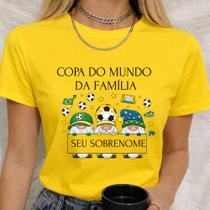 Babylook Algodão Estampa Sobrenome Personalizado Família Copa Do Mundo Conjuntos Look Ootd