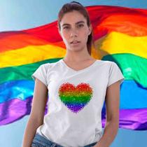 BabyLook Coração - Bandeira Orgulho - LGBT - Unissex