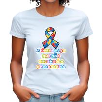 Babylook Desenho Autismo Camiseta Autista Apoio Sem Preconceito