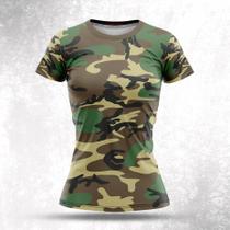 BabyLook Dry Fit Camuflada V5 Sport Academia Treino Caminhada