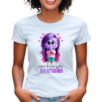 Babylook filme desenho divertidamente gratidão frase palavra camiseta feminina