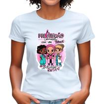 Babylook Outubro Rosa Camiseta Plus Laço Mulheres Prevenção Cancêr de Mama camisa campanha