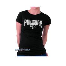 Babylook The Punisher Camisa Justiceiro Caveira Geek