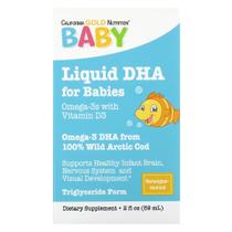 Babys DHA, Ômega3 com Vitamina D3 e EPA, 1.050 mg, 59 ml 2 fl oz California Gold Nutrition