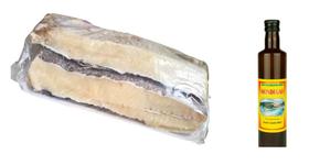 Bacalhau Imperial c/ pele em pedaço 2 Kilos + Azeite 500ml