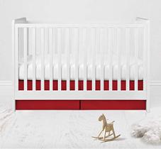 Bacati - Muslin Ikat Stars Roupa de cama para crianças (Saia de berço/berço, vermelho)
