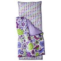 Bacati - Santuário Botânico Multicolor Purple Soft Nap Mat 100% Algodão Percale Respirável Perfeito para a Hora da Soneca da Creche, Sleepover em Grand Parents
