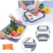 Bacia Cesta Tabua Escorredor de Silicone Retrátil Prático Multiuso