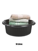 Bacia Cesto Frisada Multiuso 18 Litros Simples Preta Bacia Cesto Frisada Multiuso 18 Litros Simples Preta