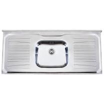 Bacia com Cuba para Cozinha Inox Sul Luxo 1,20m Inox Bacia com Cuba para Cozinha Inox Sul Luxo 1,20m Inox