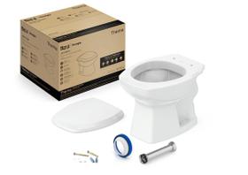 Bacia Convencional Assento Pp com Queda Amortecida e Complementos de Instalação Thema Roca I Incepa