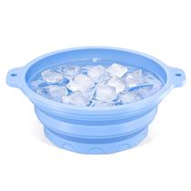 Bacia de banho dobrável de silicone para rosto com bandeja de gelo embutida