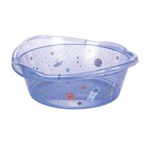 Bacia de Bebê Infantil Decorada Ursinho 17,5 Litros PlasUtil Azul e Rosa