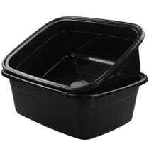 Bacia de lavagem Idotry Retangular Plastic Black 17.64L Pacote com 2 Bacia de lavagem Idotry Retangular Plastic Black 17.64L Pacote com 2