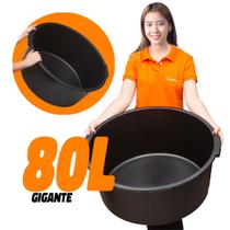 Bacia De Plastico Grande Reforçada Multiuso C Alça 80l