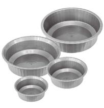 Bacia De Plastico Redonda Canelada Cinza Com 4 Pecas