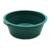 Bacia de plástico redonda canelada com alça 20 litros Verde - Plasnew Bacia de plástico redonda canelada com alça 20 litros Verde - Plasnew