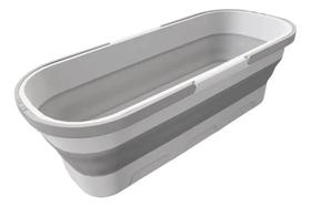 Bacia Dobrável Retangular Com Rodinhas Plástico Silicone