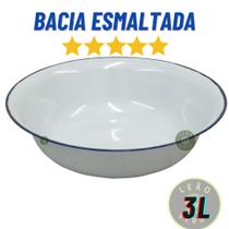 Bacia Esmaltada Branca Agata Retro 3 Litros Original Cozinha Vintage bacia branca atoxica bownl escalda pés Bacia Esmaltada Branca Agata Retro 3 Litros Original Cozinha Vintage bacia branca atoxica bownl escalda pés