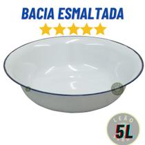 Bacia Esmaltada Branca Milla Tamanho 32 Bacia de esmalte Retro