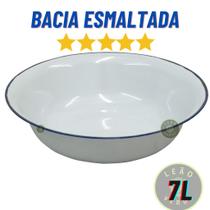 Bacia Esmaltada Branca Milla Tamanho 36 7L litros Bacia Retro