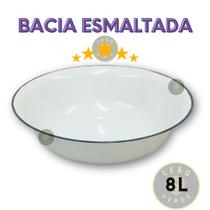 Bacia Esmaltada Branca Tamanho 38 Bacia Agata Esmaltada Retro 8L