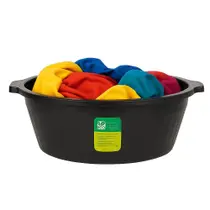 Bacia Grande Lava Roupa 20 Litros Balde Lavanderia Canelada Limpeza Tacho Com Alca Reforcada Redonda Preta Bacia Grande Lava Roupa 20 Litros Balde Lavanderia Canelada Limpeza Tacho Com Alca Reforcada Redonda Preta