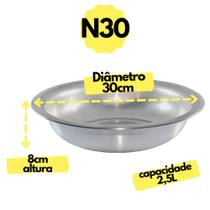 Bacia multiuso grande n 30 cm redonda em aluminio banho pet