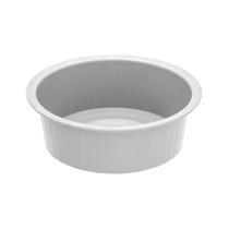 BACIA REDONDA CANELADA BRANCO 2,5L 25x8,5CM