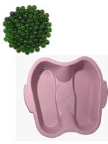 Bacia Rosa Pedicure/ Escalda Pés + 08 Bolinhas De Gude