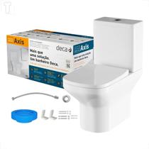 Bacia sanitaria deca axis com caixa acoplada branco gelo kp.470.17 + kit instalacao + assento