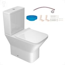 Bacia sanitaria deca living com caixa acoplada branco gelo kp.340.17 + kit instalacao + assento