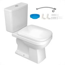 Bacia sanitaria deca quadra com caixa acoplada branco gelo kp.211.17 + kit instalacao + assento