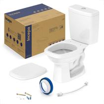 Bacia sanitaria incepa art com caixa acoplada branca + kit instalacao + assento pp