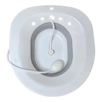 Bacia Sanitária Para Banho De Assento Com Mangueira E Pera Cor:Branco/Cinza Bacia Sanitária Para Banho De Assento Com Mangueira E Pera Cor:Branco/Cinza