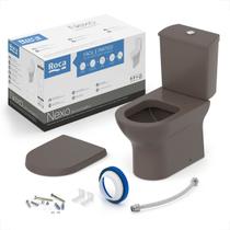 Bacia sanitaria roca nexo com caixa acoplada cafe + kit instalacao + assento termofixo