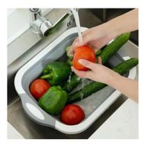 Bacia Silicone Balde Escorrer Alimento Lava Cozinha Concha Pegador Peixe Roupa Tabua Corta Faca Casa