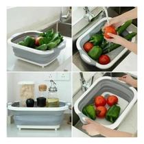 Bacia Silicone Balde Escorrer Alimento Lava Roupa Tabua Corta Faca Casa Cozinha Concha Pegador Peixe