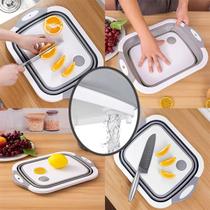 Bacia Silicone Balde Tigela Tabua Roupa Lava Fruta Verdura Pote Recipiente Escorredor Vasilha Cozinha Dobrável