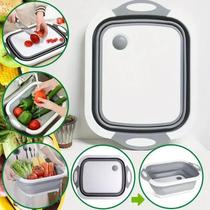 Bacia Tábua de Corte Retrátil Compacta 2 em 1 de Silicone Multiuso Cozinha Bacia Tábua de Corte Retrátil Compacta 2 em 1 de Silicone Multiuso Cozinha