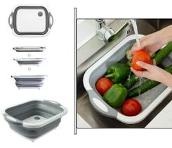 Bacia Tábua de Corte Retrátil Multifuncional - Top Chef Bacia Tábua de Corte Retrátil Multifuncional - Top Chef