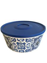 Bacia Vasilha Azulejo Branca e Azul 4,3 Litros (Tigela Ilúmina) - Tupperware