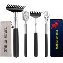 Back Scratcher YIKATO, pacote com 4 telescópios em aço inoxidável Back Scratcher YIKATO, pacote com 4 telescópios em aço inoxidável
