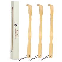 Back Scratcher YIMICOO, 43 cm de cabo de comprimento, bambu, madeira, pacote com 3