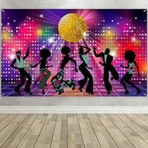 Backdrop Disco Fever 70s-90s em Tecido Grande Brilho Neon para Festa Tema Disco - Blulu