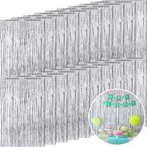 Backdrop Jerify, 20 peças, franja prateada, 100x250 cm