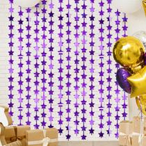 Backdrop LolStar Purple Glitter Stars, 3,3 x 6,6 pés, pacote com 2