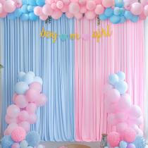 Backdrop Tao-Ge, 5 x 10 pés, cortinas rosa e azul, revelação de gênero