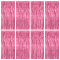 Backdrop ZATAYE Pink, 1 m x 2 m, franja metálica, pacote com 8