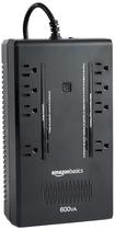 Backup de bateria UPS Amazon Basics 600VA 360W 8 tomadas pretas
